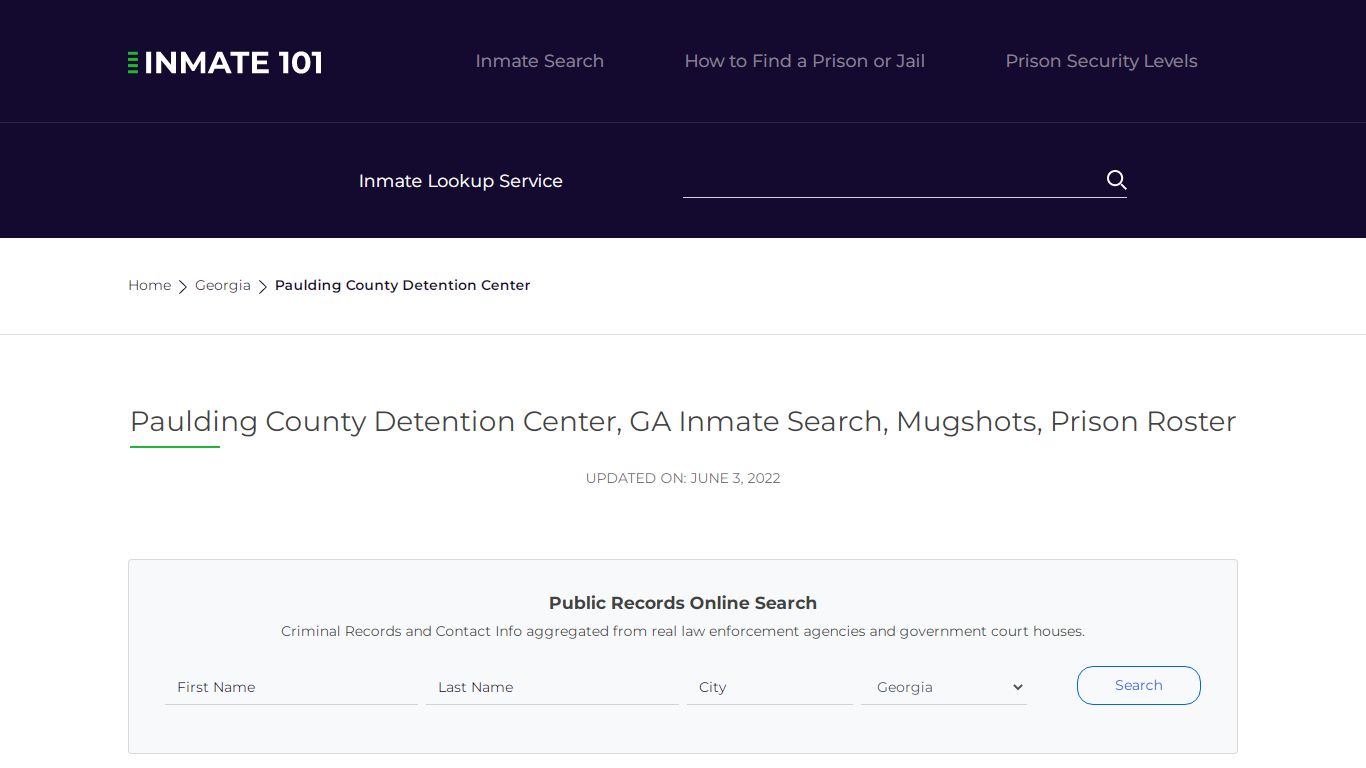 Paulding County Detention Center, GA Inmate Search ...